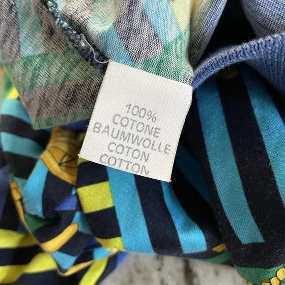 VTG 90s Italian Nautical Cardigan Sweater Womens Size L Blue Gold Button Coastal - Picture 5 of 9